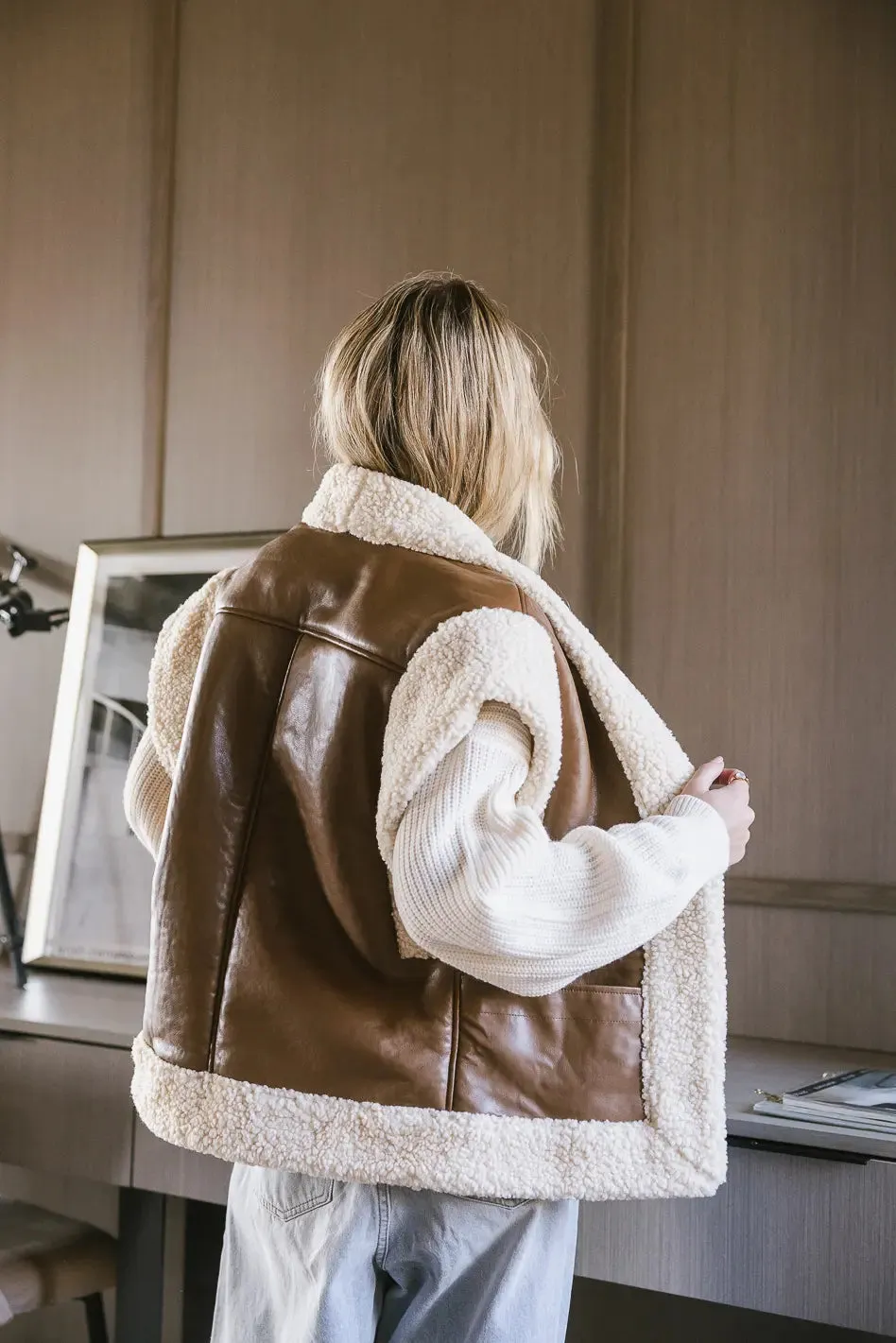 Last Night Sherpa Lined Vest in Brown