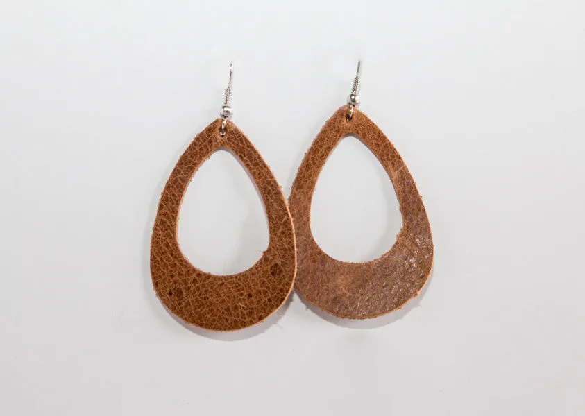 Leather Cut-Out Earrings