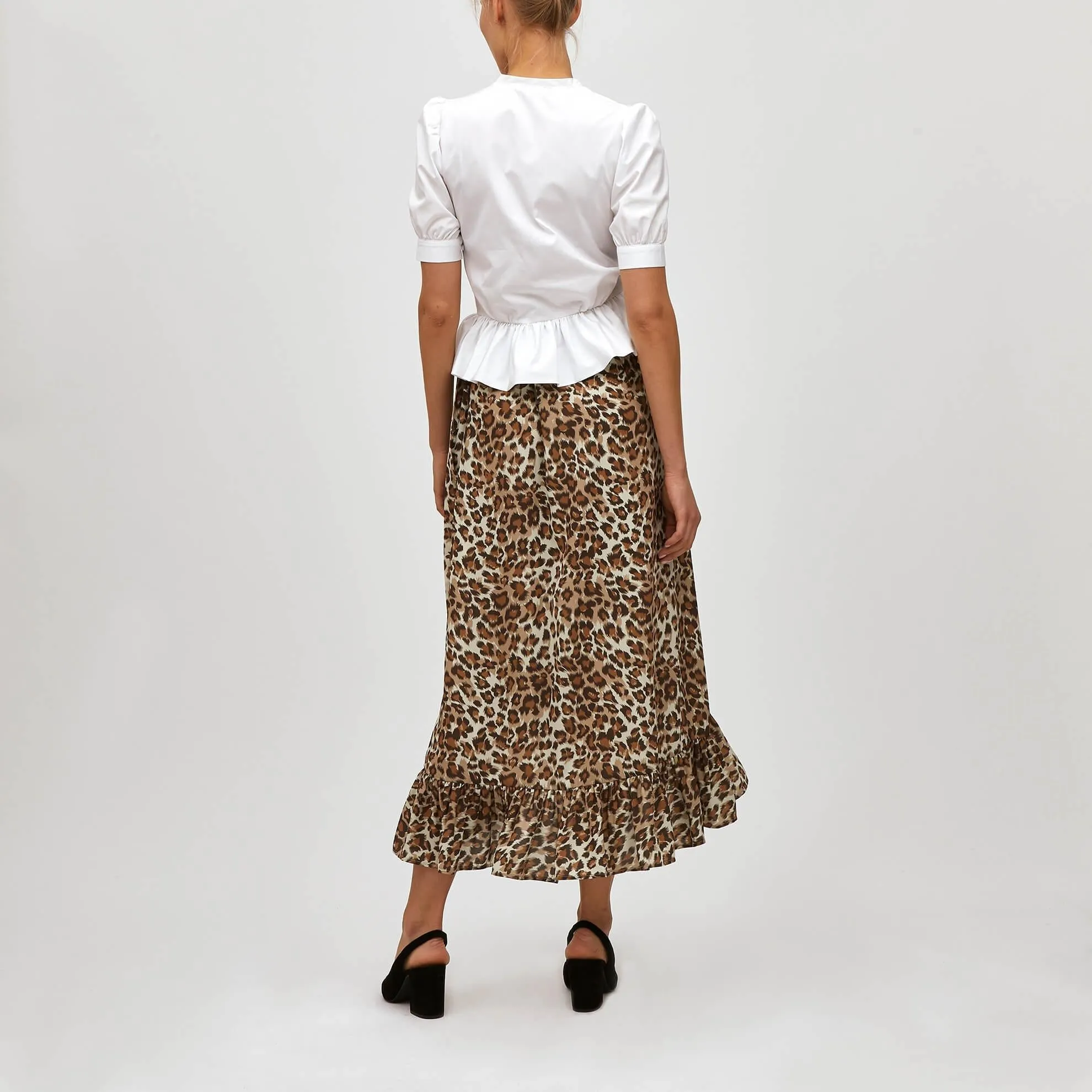 Leopard Wrap Maxi Skirt