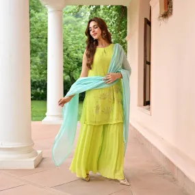 Lime Mint Georgette Suit Set