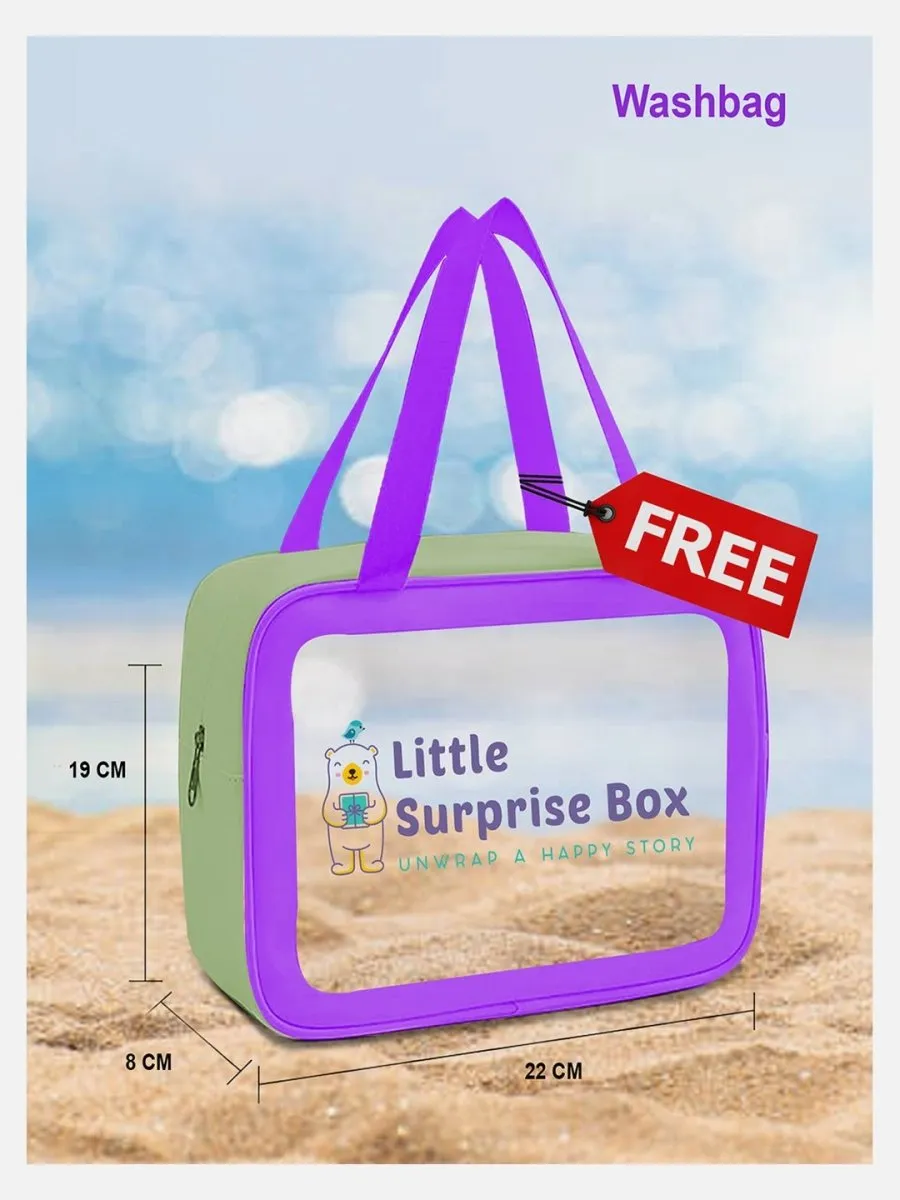 Little Surprise Box Pink Tri Colour Super Sport Swimwear for Toddlers & Kids with UPF 30 