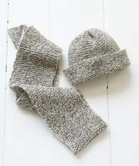 Loom Knit Tweedy Hat &  Scarf