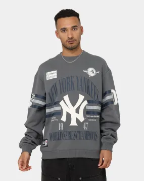 Majestic Athletic New York Yankees Champion Arch Stripe Crewneck Gunmetal Grey