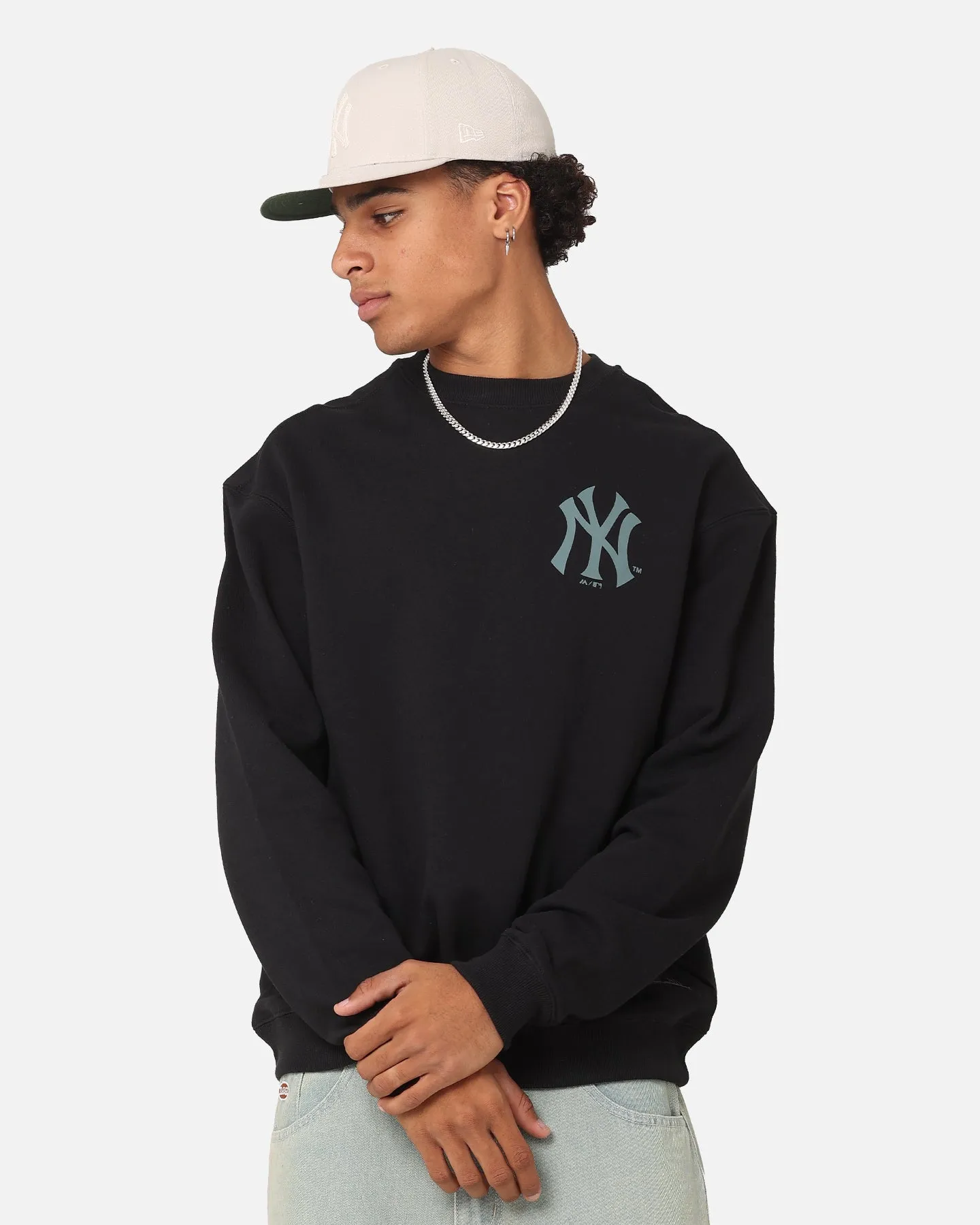 Majestic Athletic New York Yankees Tonal Stark Crewneck Sweatshirt Faded Black