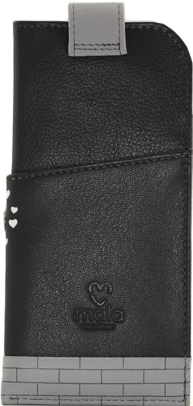 Mala Leather Midnight Cats Glasses Case Black