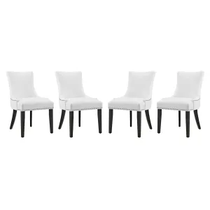 Marquis Dining Chair Faux Leather Set of 4 White EEI-3499-WHI