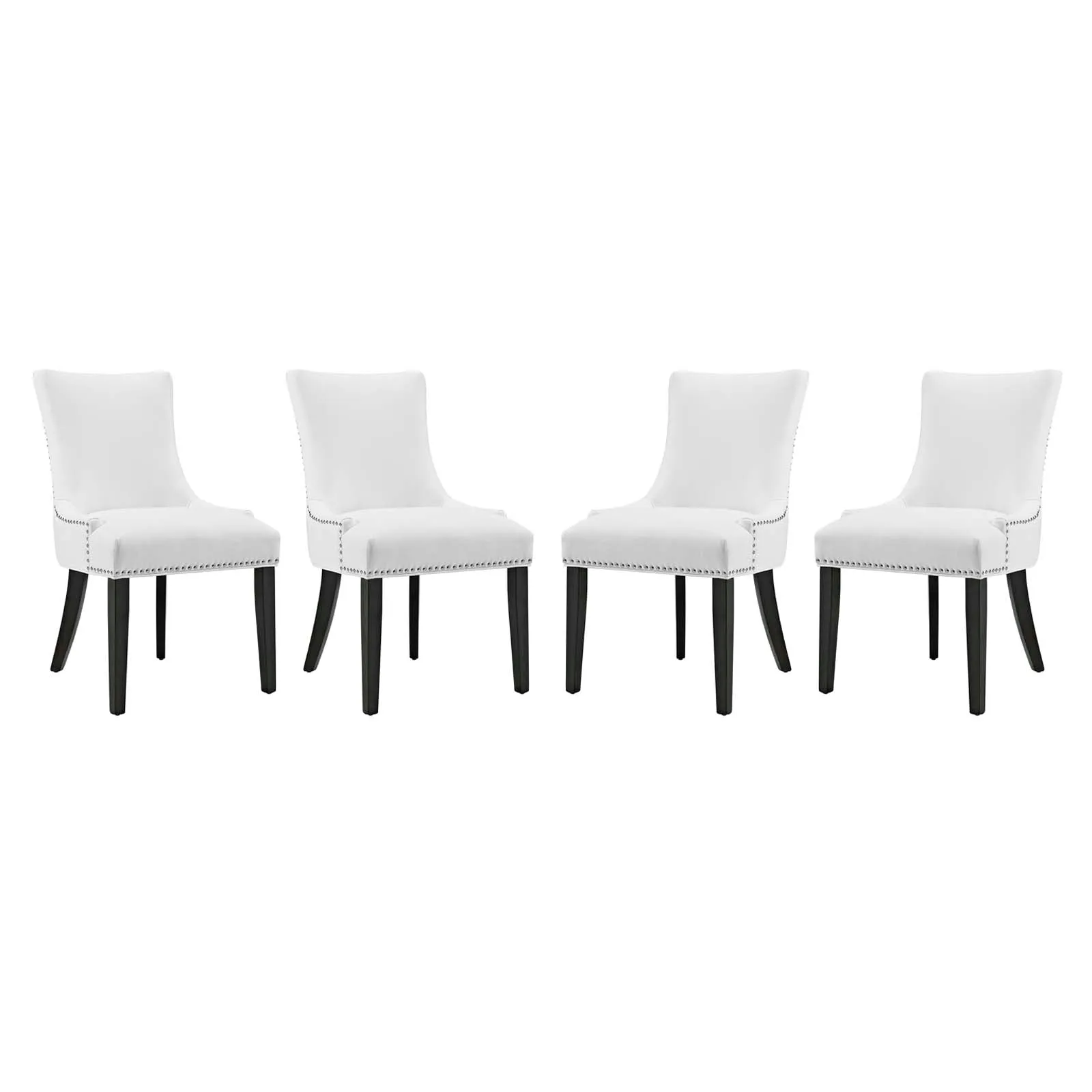 Marquis Dining Chair Faux Leather Set of 4 White EEI-3499-WHI