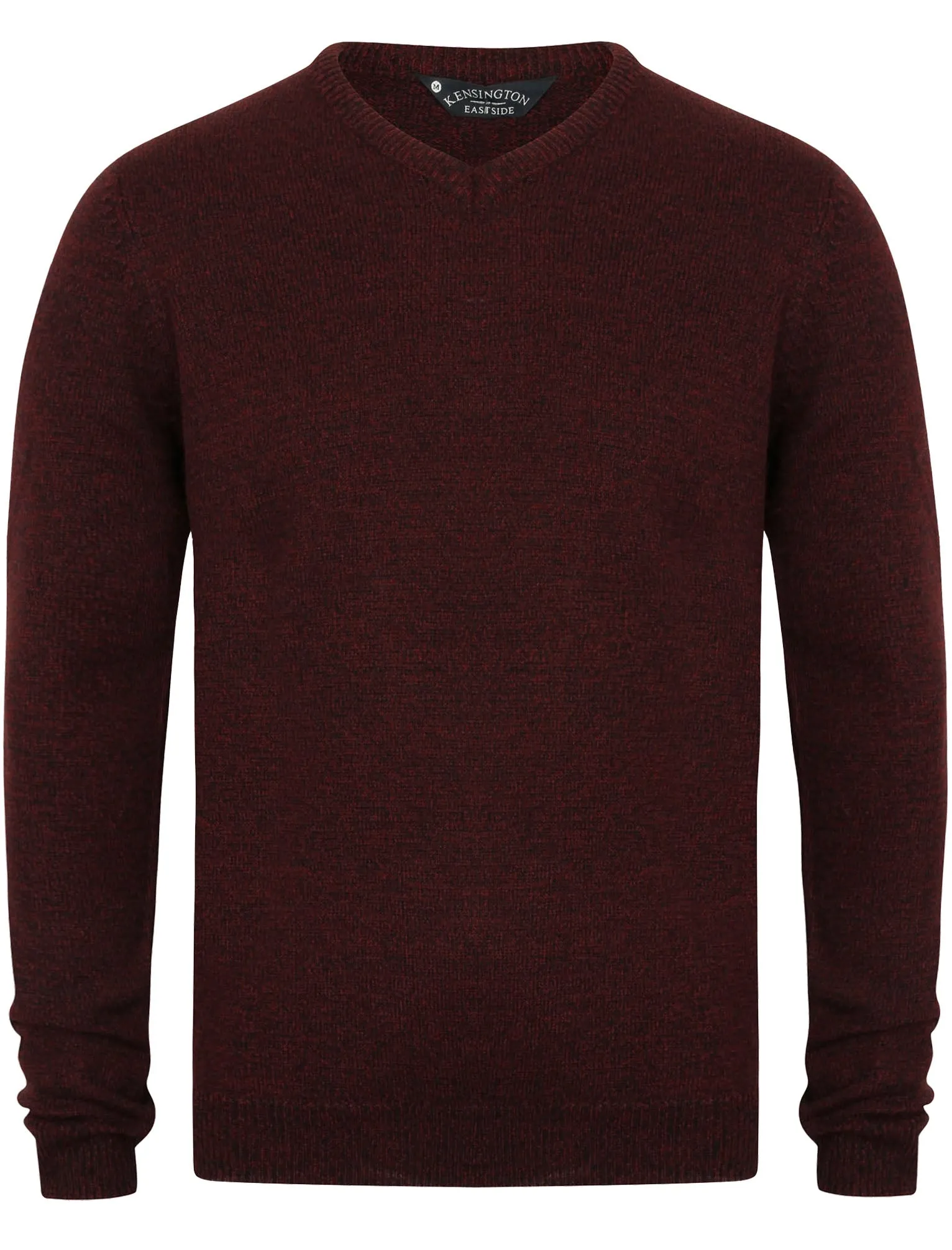 Martel V Neck Wool Blend Jumper In Oxblood / Black - Kensington Eastside