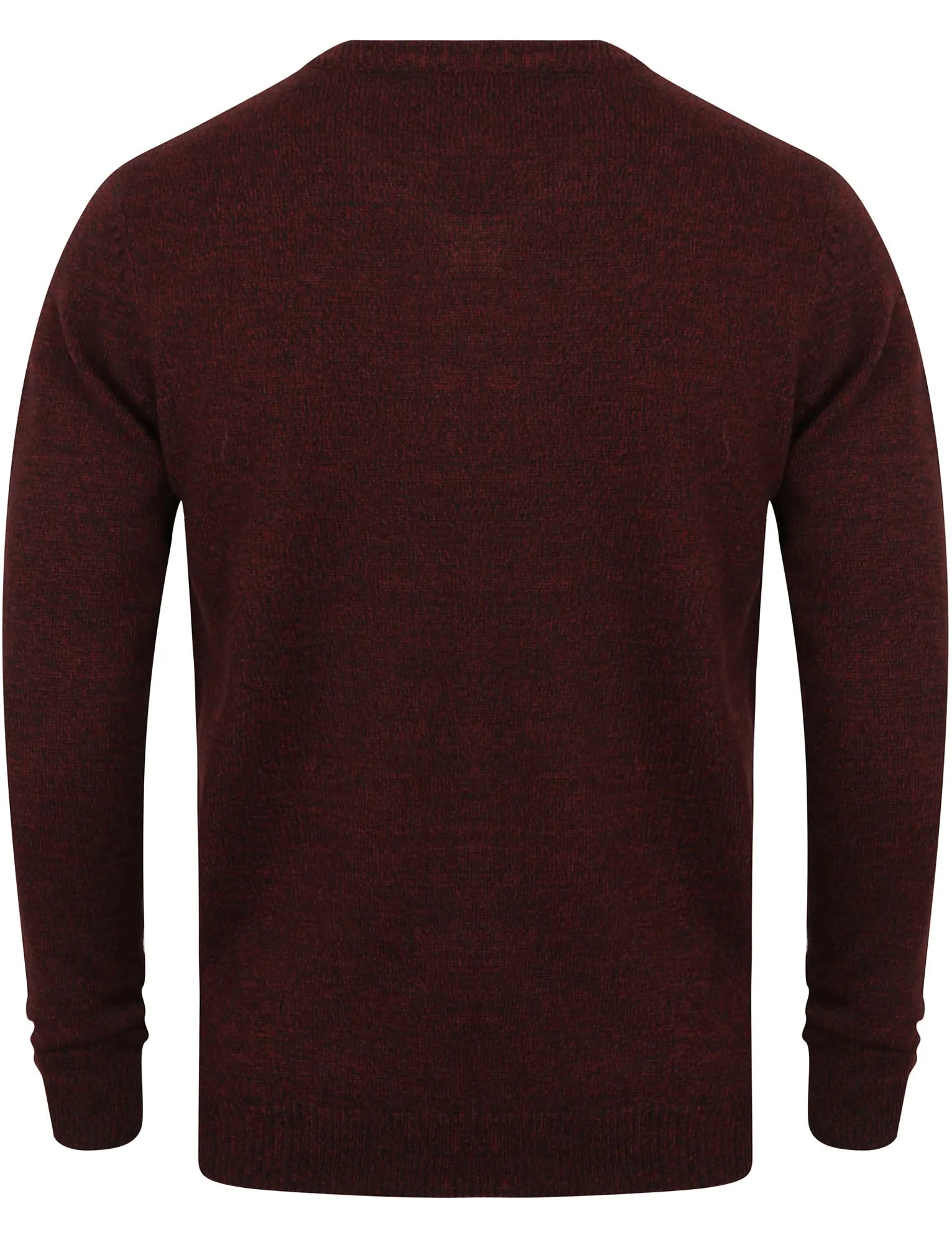 Martel V Neck Wool Blend Jumper In Oxblood / Black - Kensington Eastside