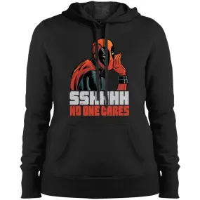 Marvel Deadpool Shhh No One Cares Whisper Women Hooded Sweatshirt