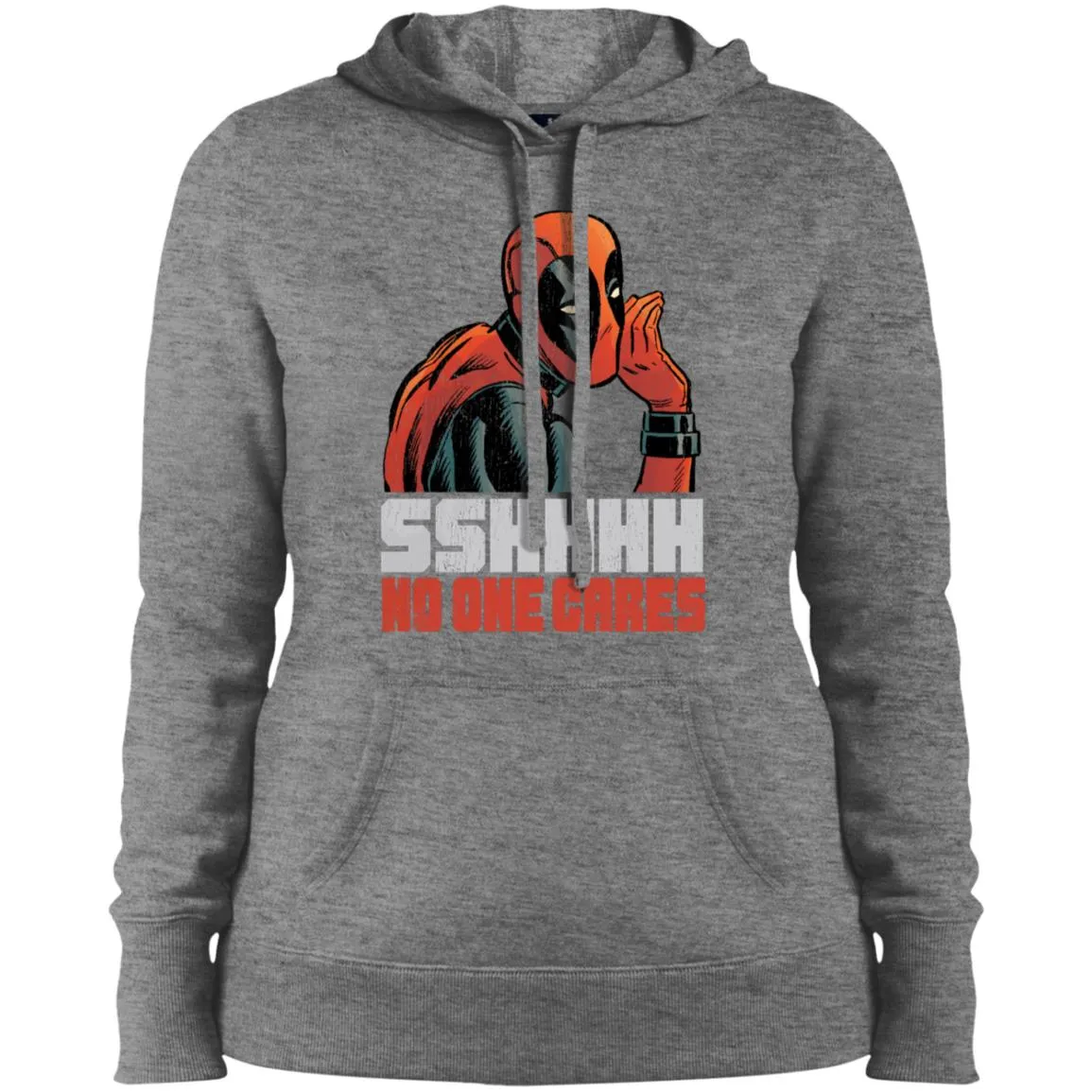 Marvel Deadpool Shhh No One Cares Whisper Women Hooded Sweatshirt