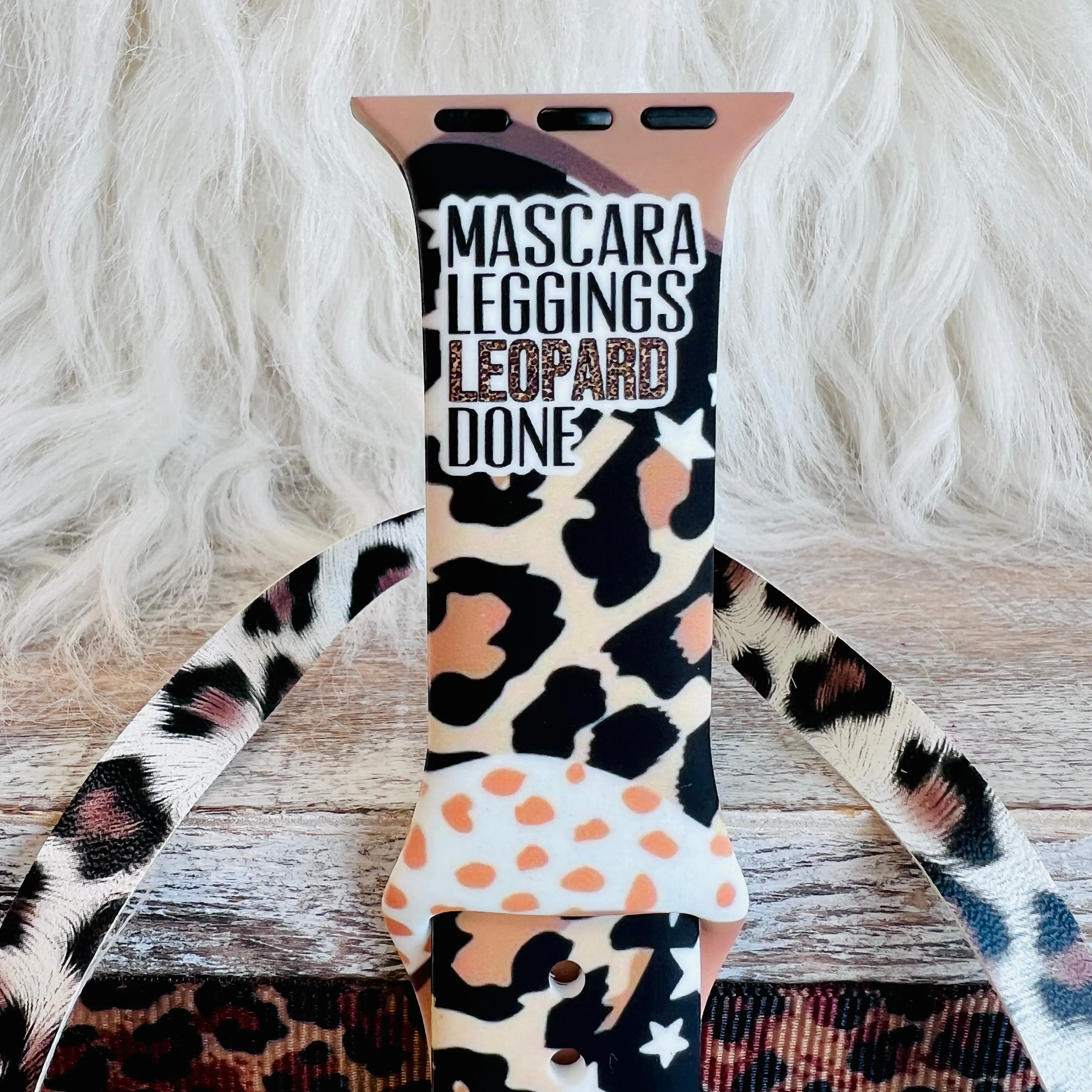 Mascara, Leopard, Leggings Print Silicone Band For Apple Watch