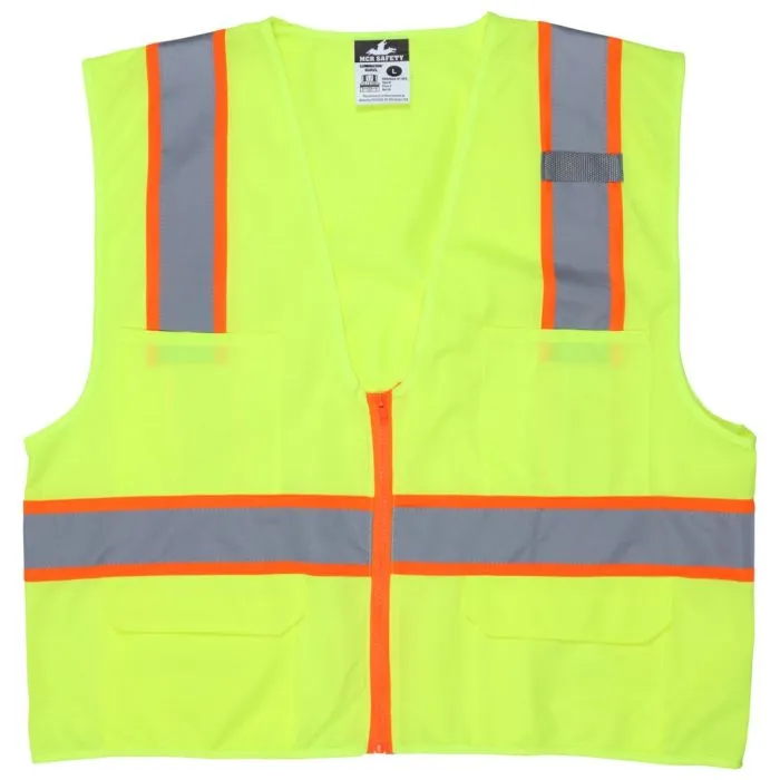 MCR Safety Luminator SURVL Class 2 High Visibility Reflective Safety Vest, Hi Vis Lime, 1 Each