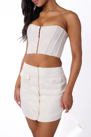 Melrose Ivory Mini Skirt