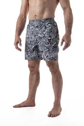 Men's Wotto Doodle Art Wear Jiu Jitsu Board Shorts - 2023 Edition