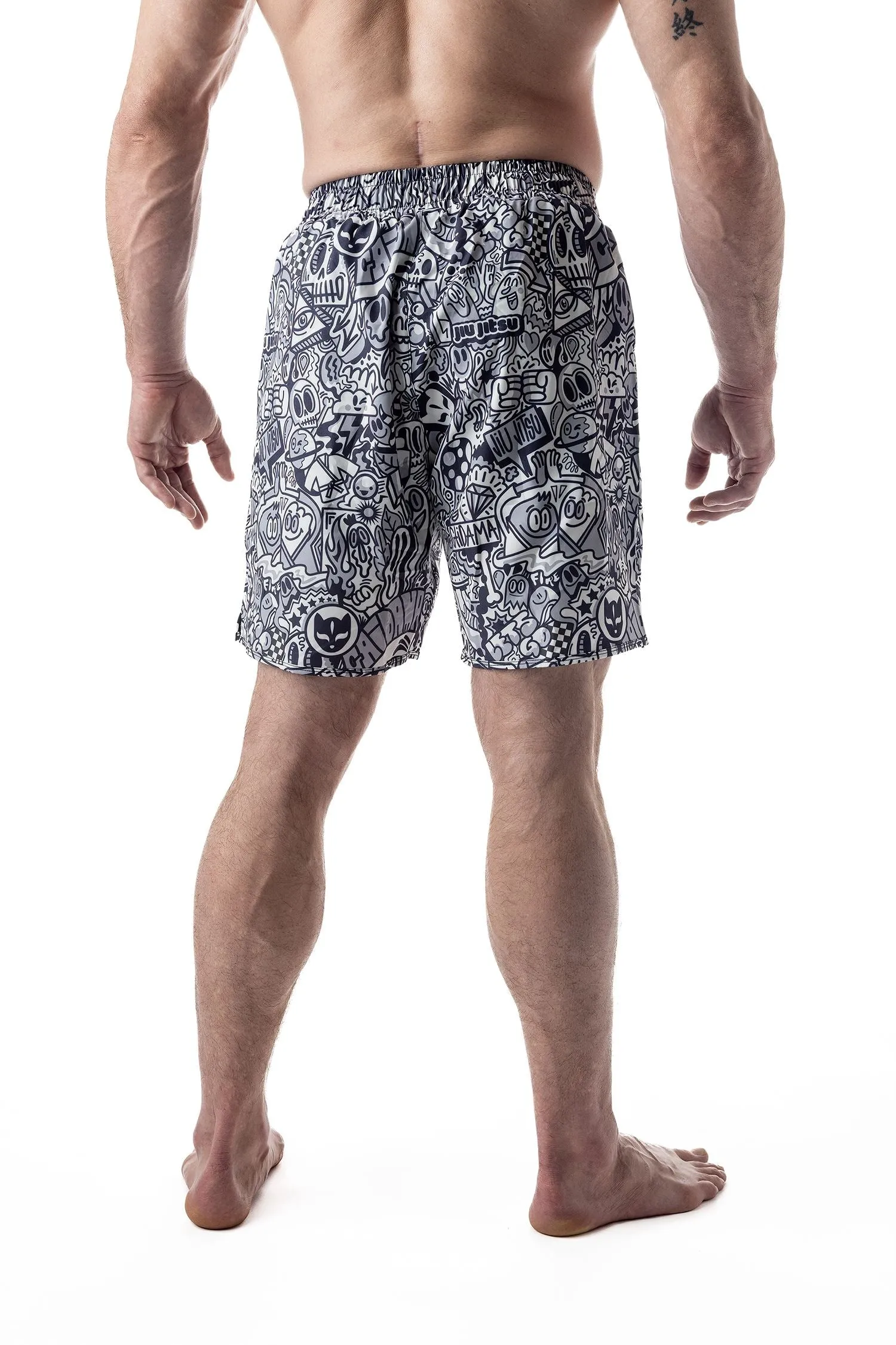 Men's Wotto Doodle Art Wear Jiu Jitsu Board Shorts - 2023 Edition