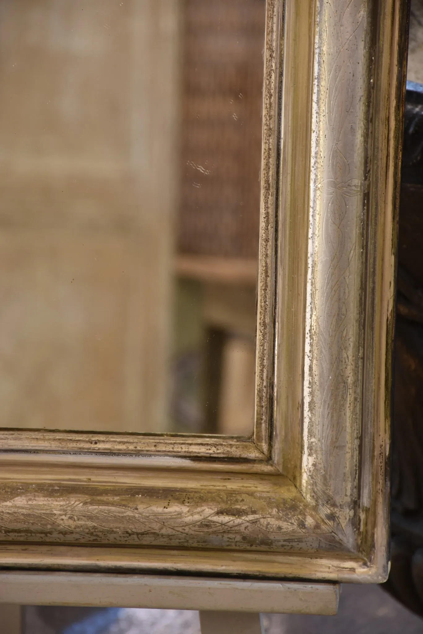 Mid 19th century Silver framed Louis Philippe mirror