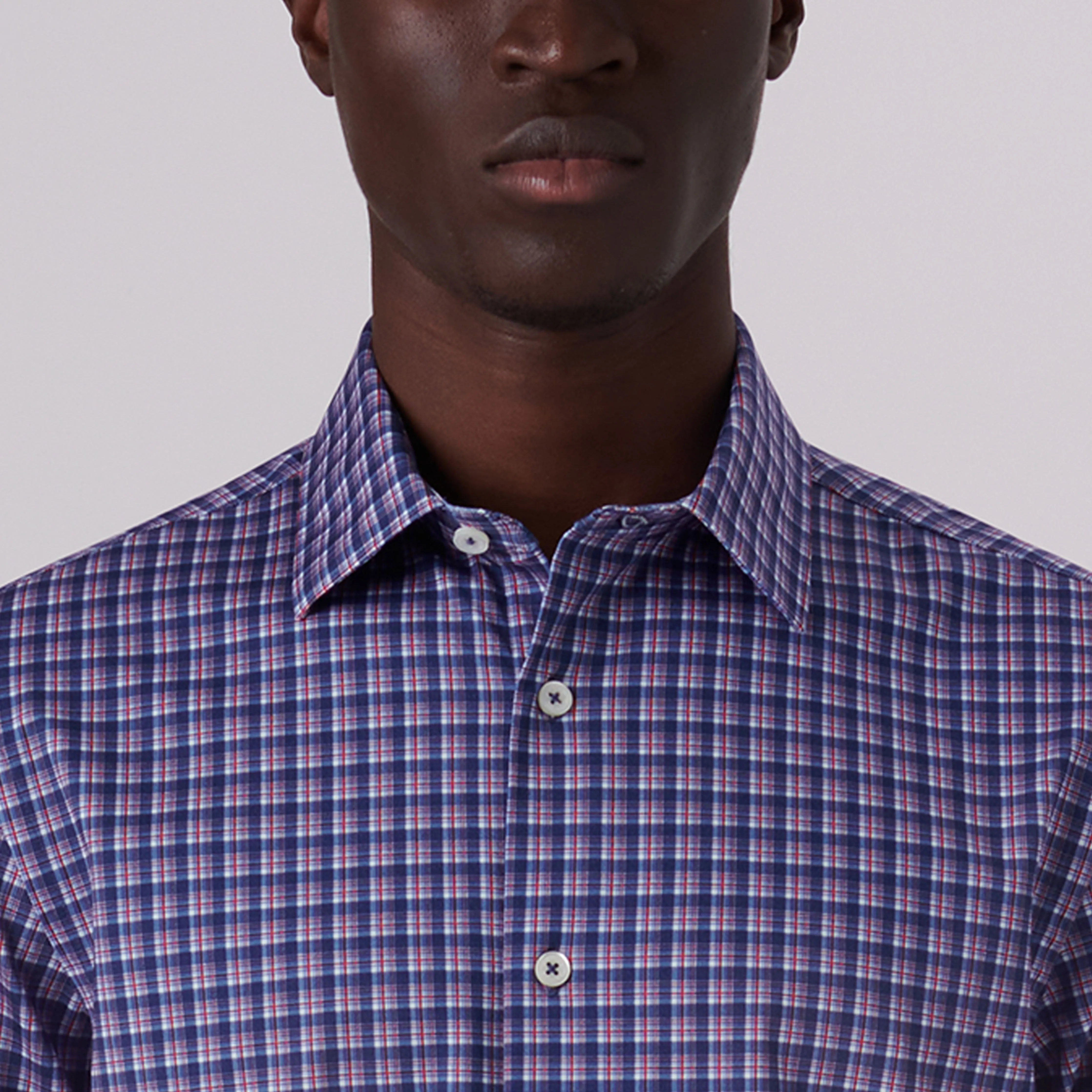 Miles Plaid Check Print OoohCotton Short Sleeve Shirt