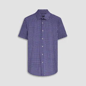 Miles Plaid Check Print OoohCotton Short Sleeve Shirt