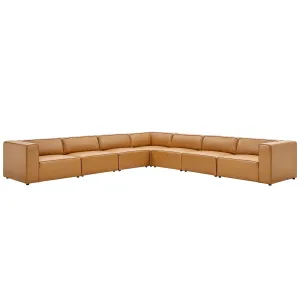 Mingle Vegan Leather 7-Piece Sectional Sofa Tan EEI-4798-TAN