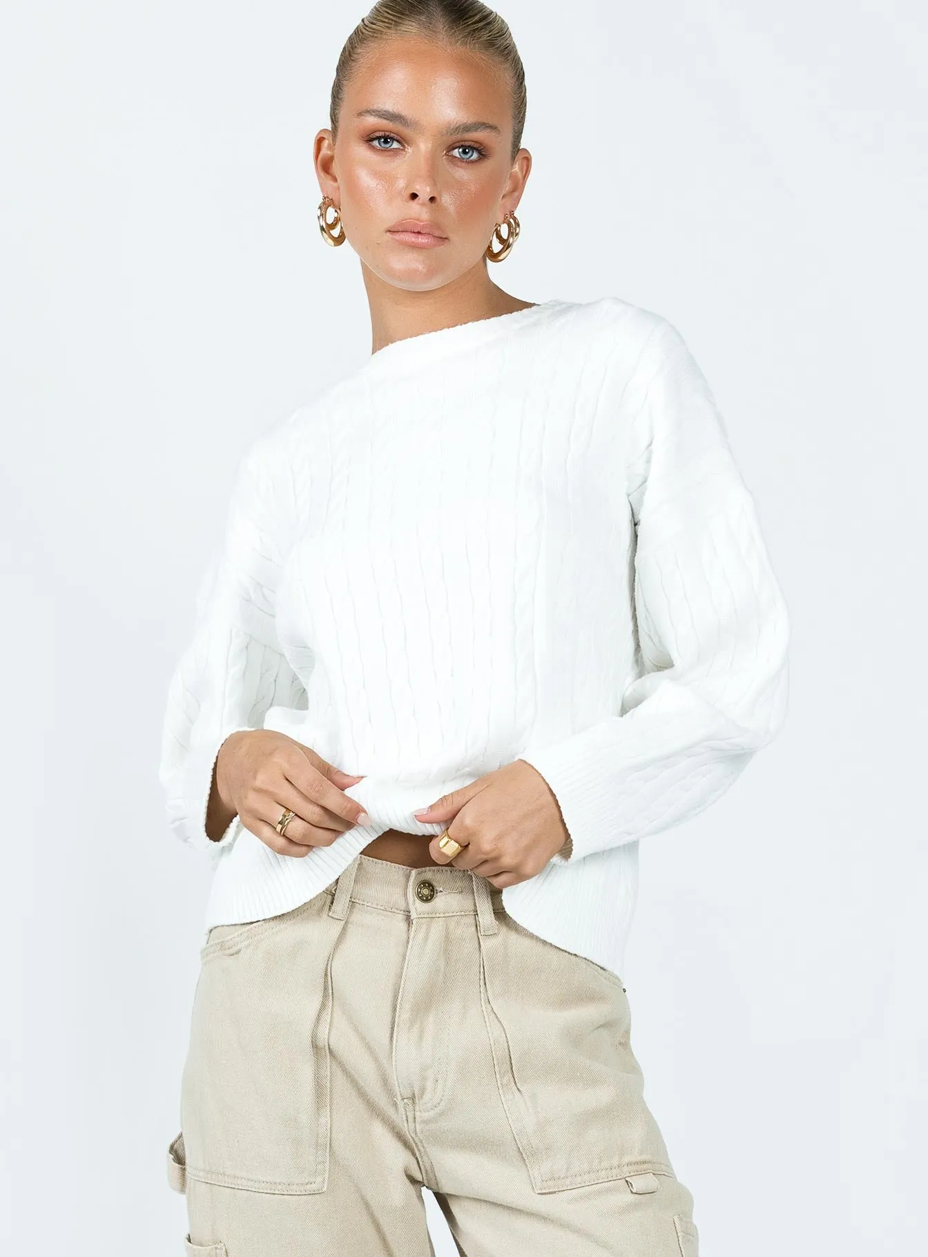 Mirotha Knit Sweater White