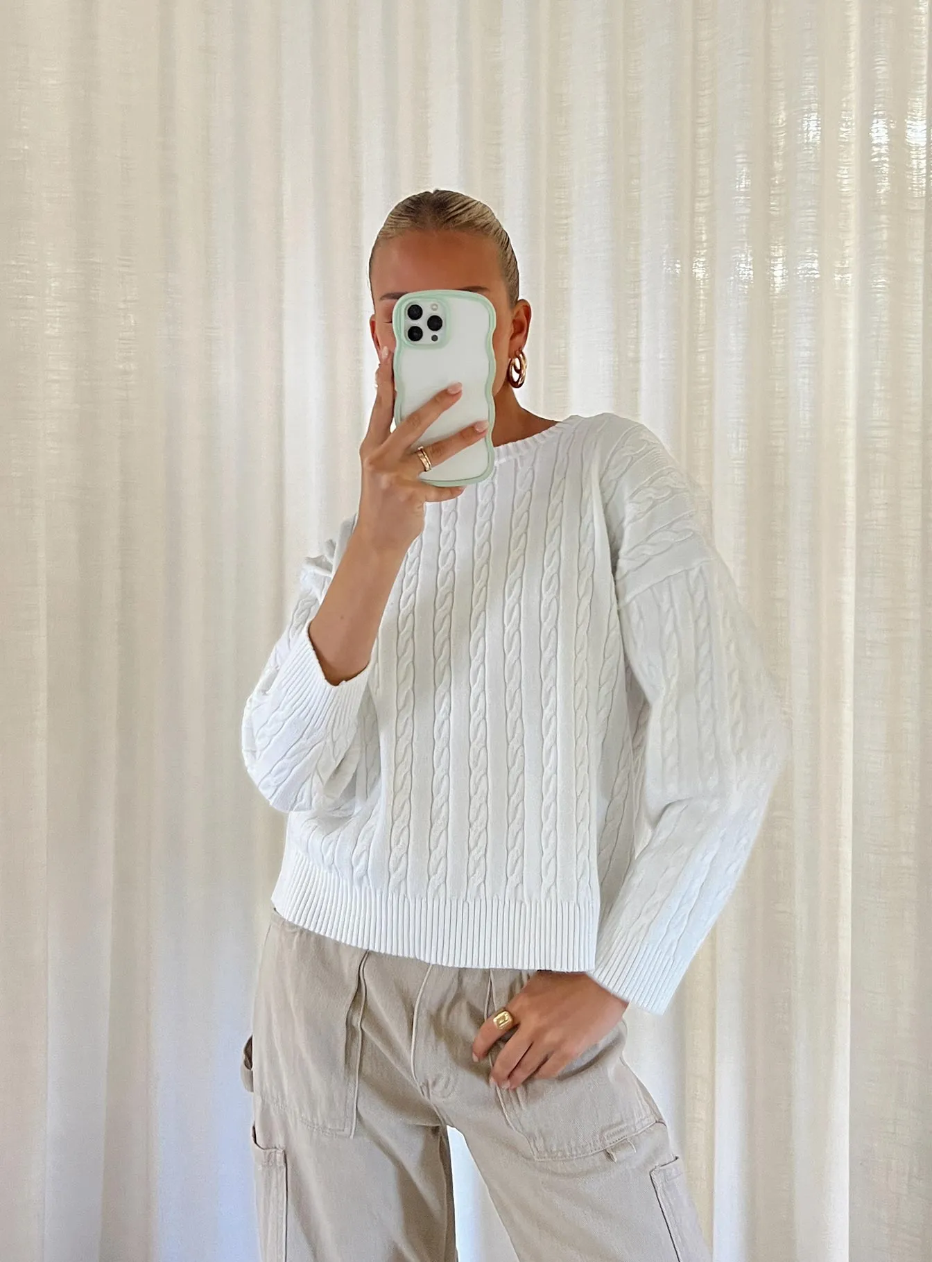 Mirotha Knit Sweater White