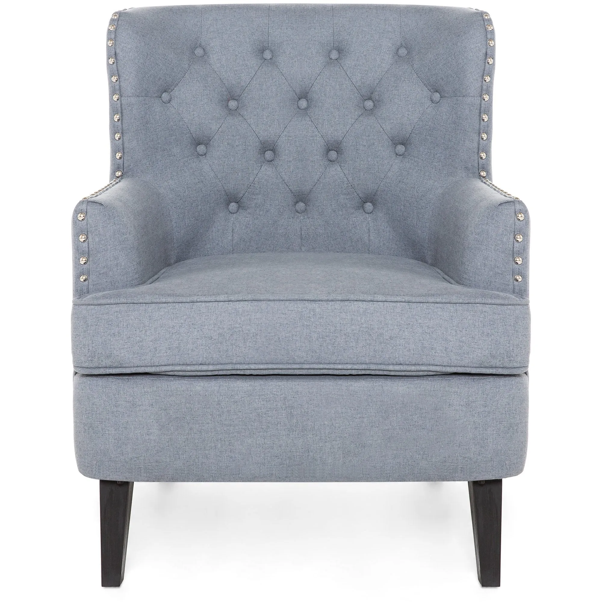 Modern Tufted Wingback Accent Chair Living Room Furniture w/ Nailhead Trim