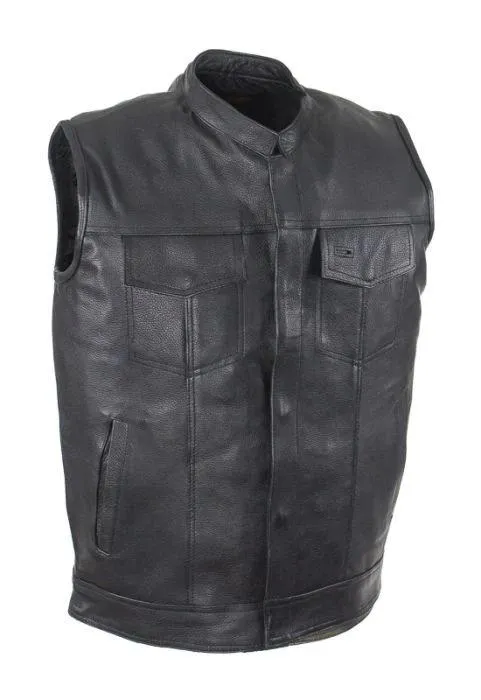 Motorcycle Club Vest With Gun Pockets On Both Sides, MV320-11-DL