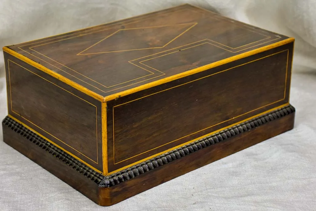 Napoleon III marquetry jewelry box with key