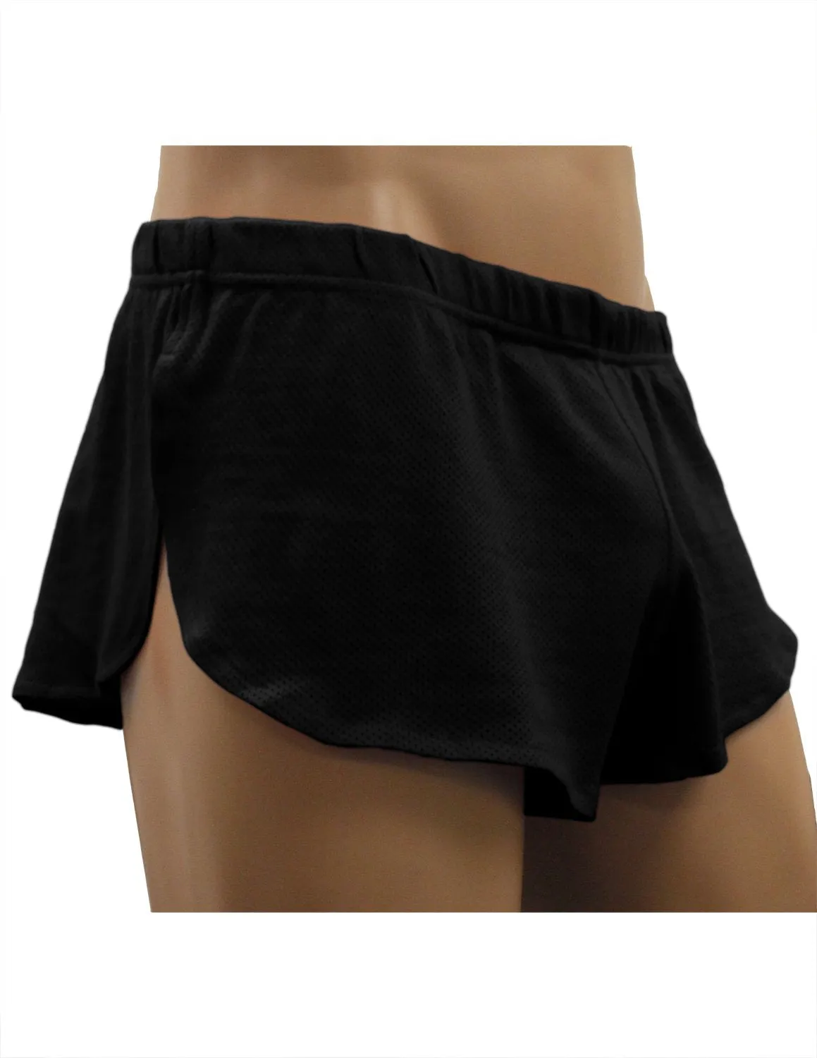 NDS Wear Mens Cotton Mesh Side Split Short Black