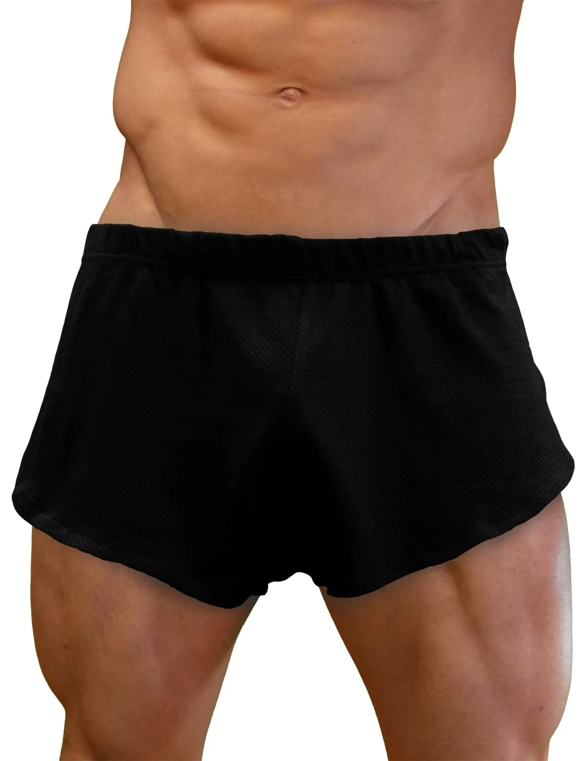 NDS Wear Mens Cotton Mesh Side Split Short Black