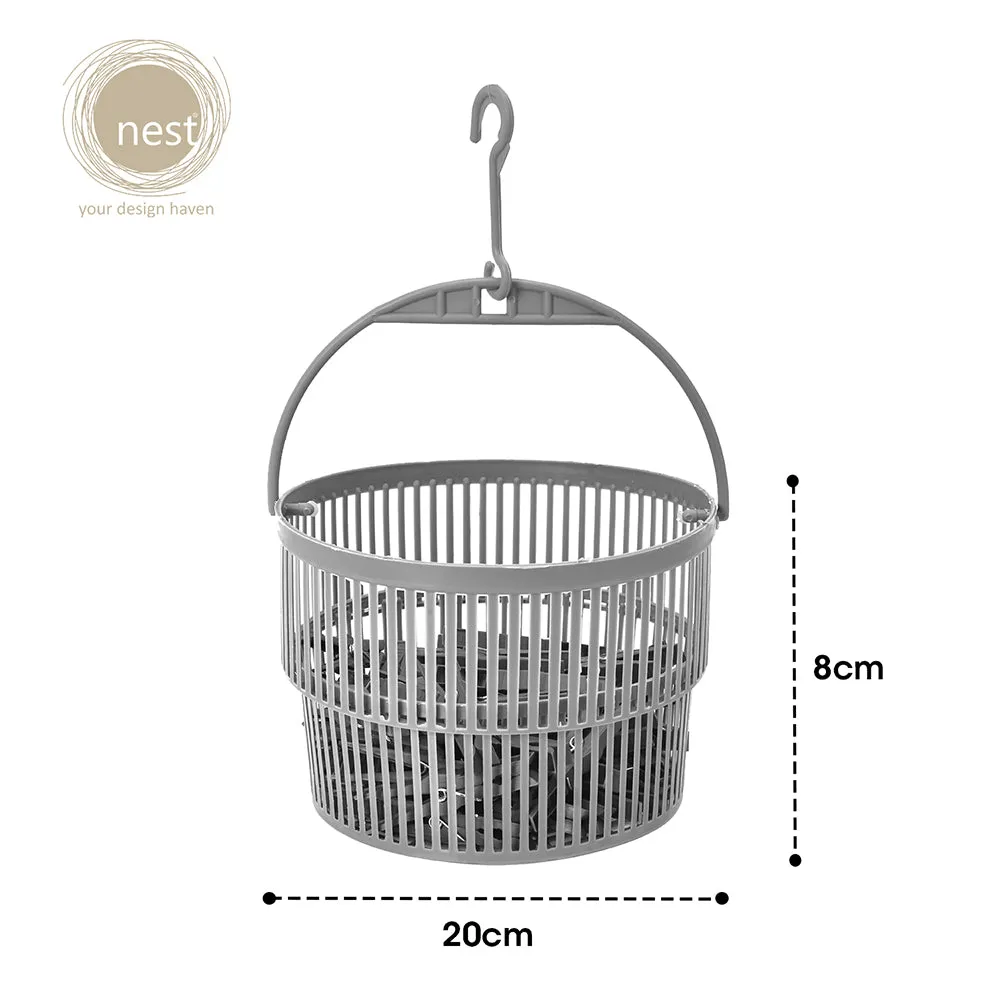 NEST DESIGN LAB Premium Clothes Pin with Basket Set of 50