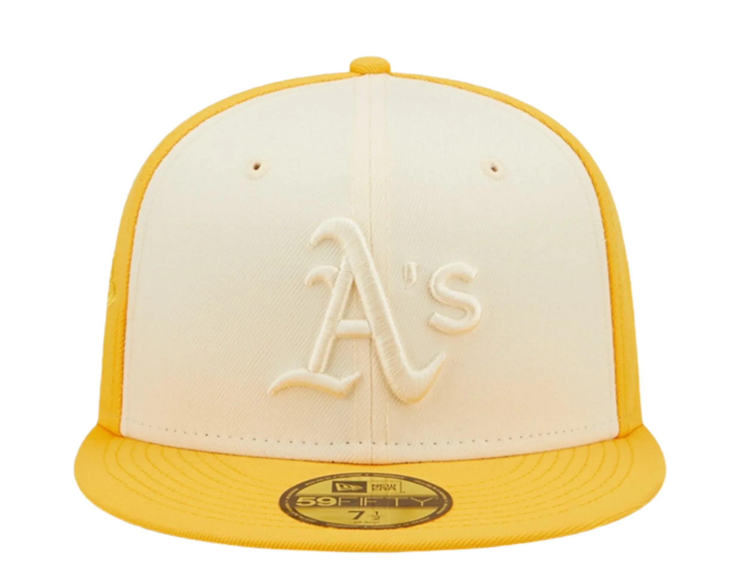 NEW ERA OAKLAND ATHLETICS 2-TONE 59FIFTY FITTED HAT-YELLOW/CREAM