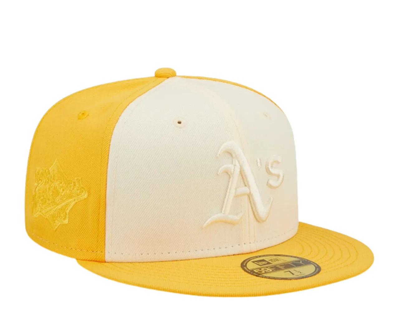 NEW ERA OAKLAND ATHLETICS 2-TONE 59FIFTY FITTED HAT-YELLOW/CREAM