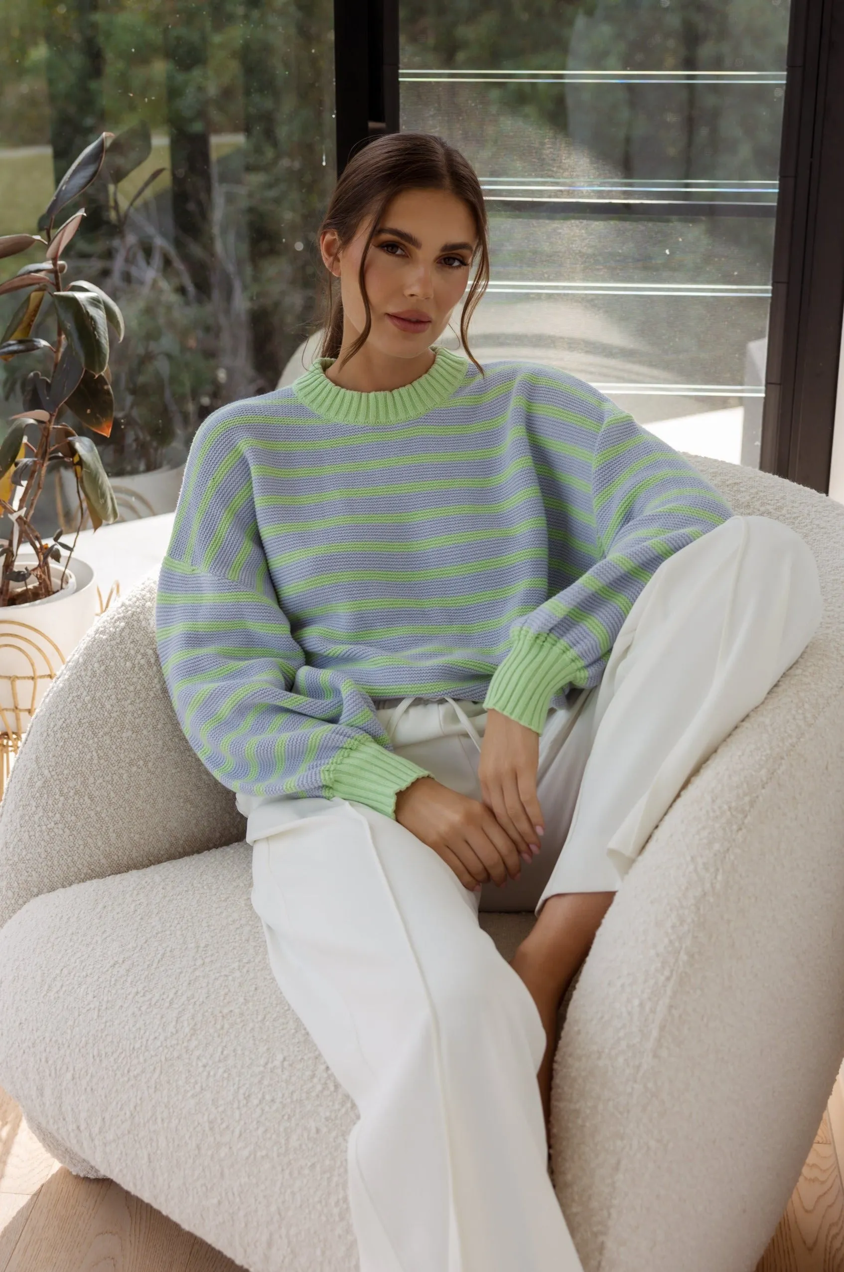 OLIVER Knit Jumper Mint Stripe