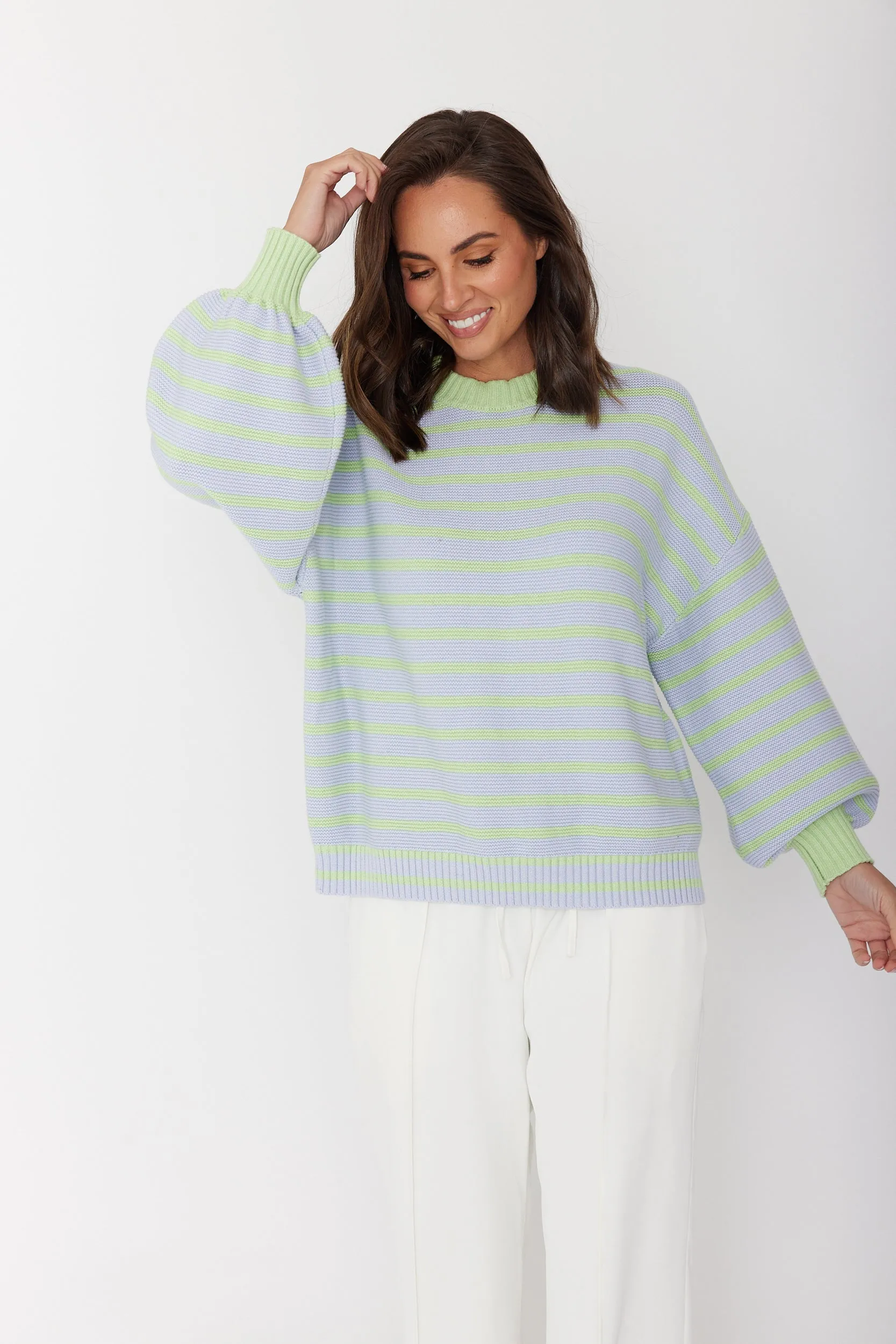 OLIVER Knit Jumper Mint Stripe