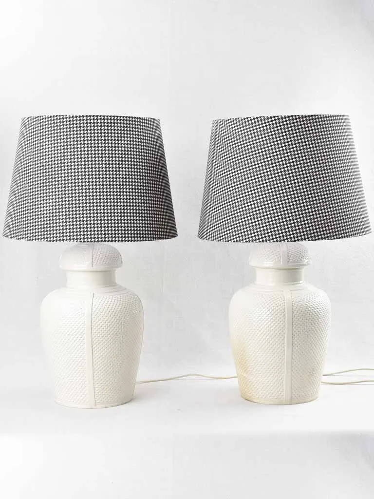 Pair of vintage table lamps - fish scale pattern 28¼"