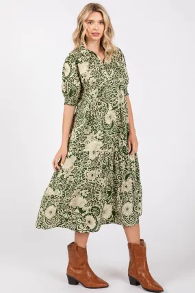 Paisley Print Midi Dress