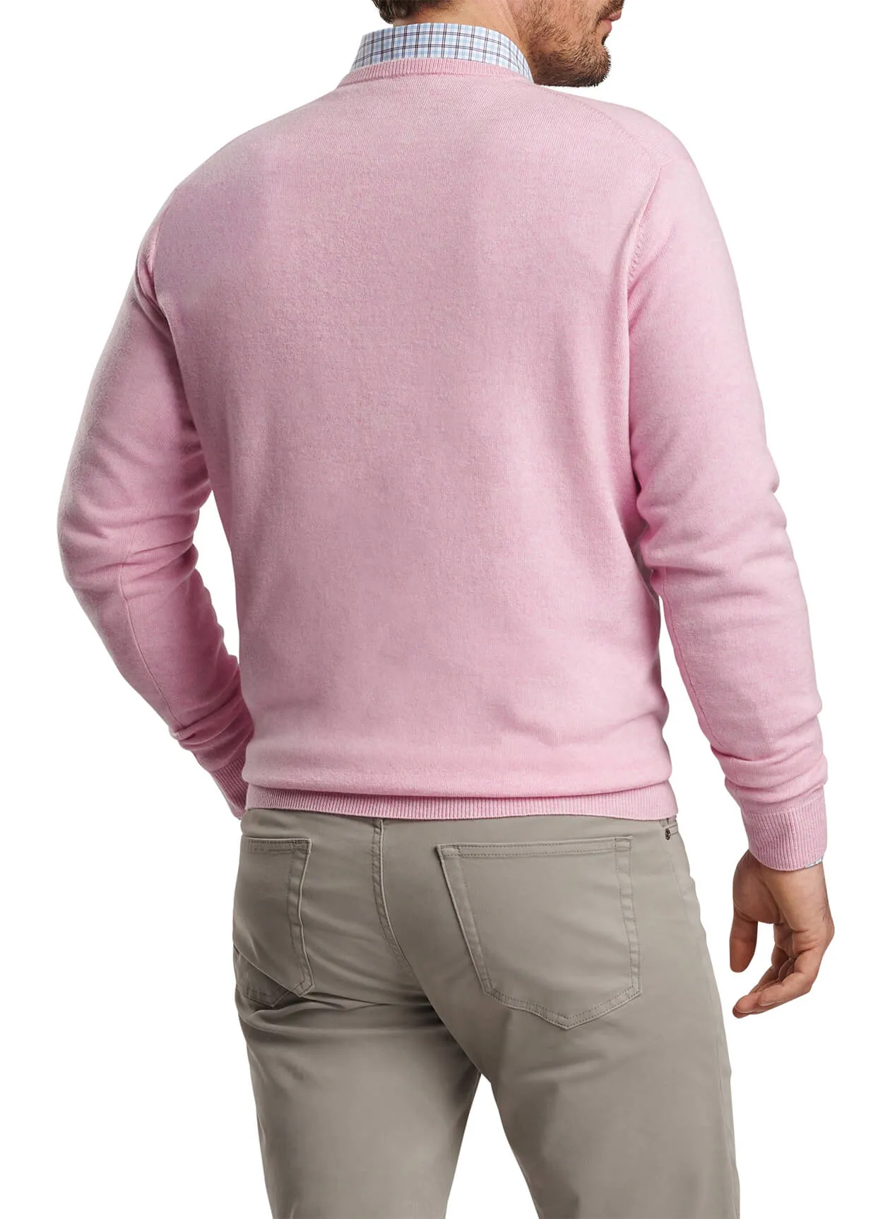 Peter Millar Crown Heritage Cashmere Custom V-Neck Sweaters, Palmer Pink