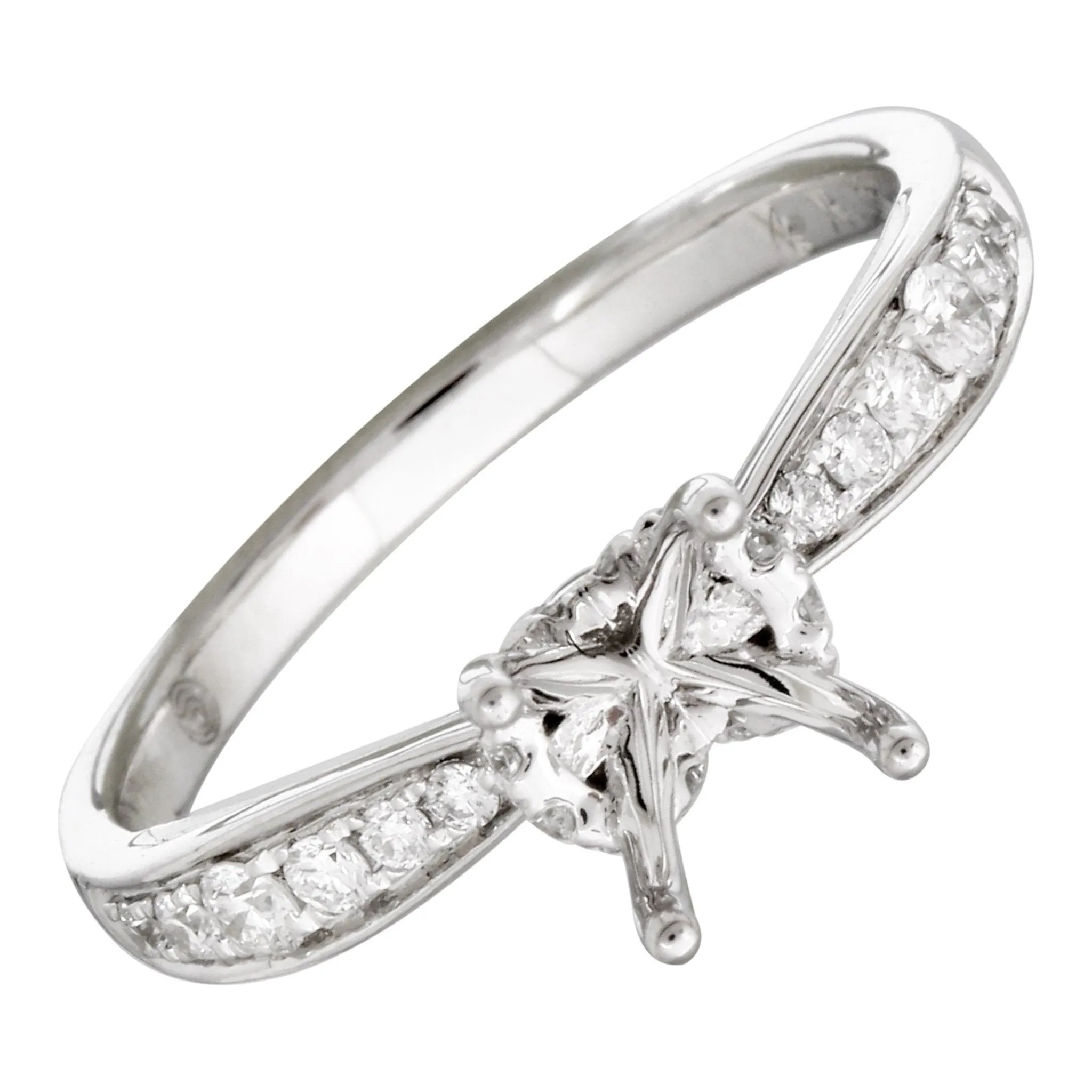 Pinched Channel Solitaire Engagement Ring Setting