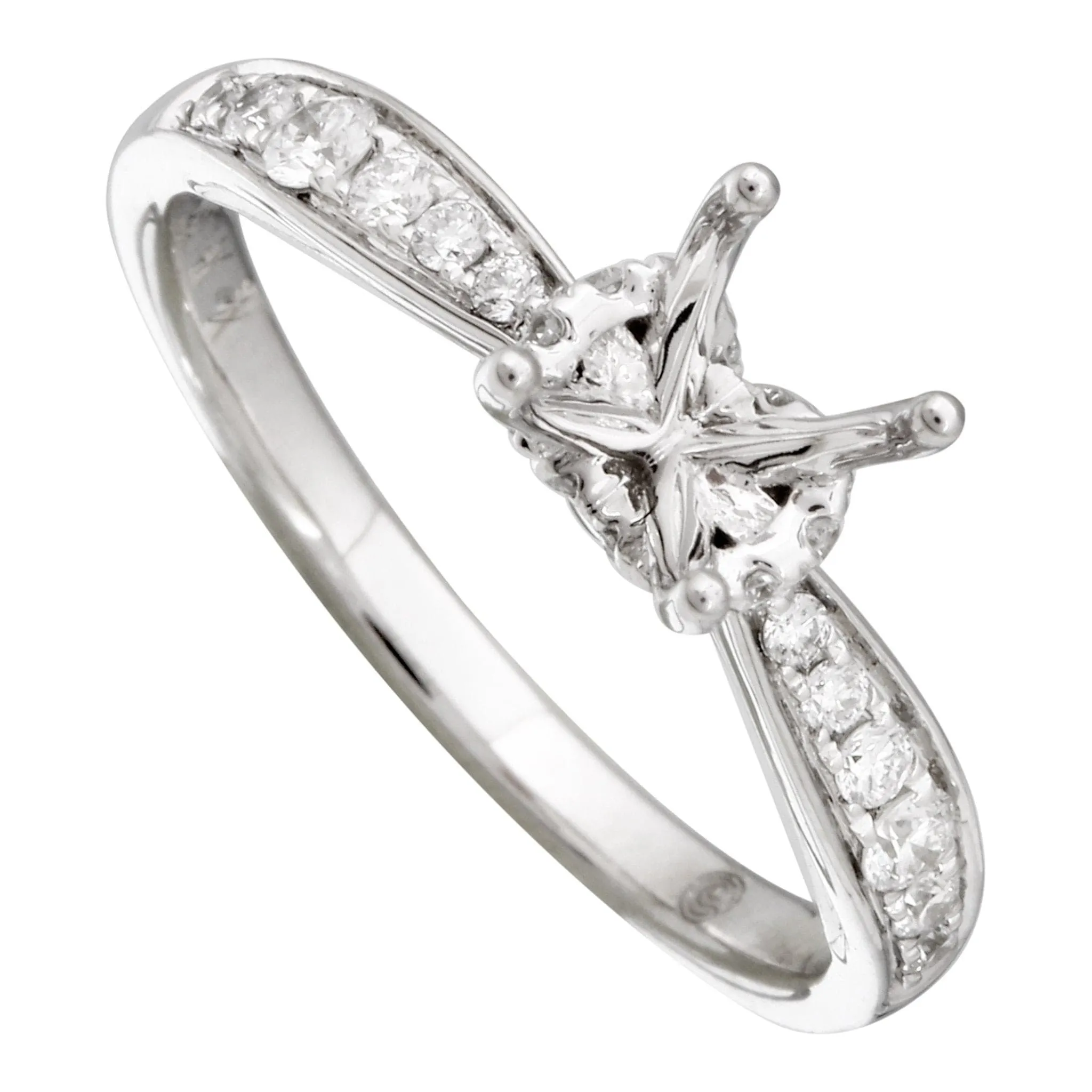 Pinched Channel Solitaire Engagement Ring Setting