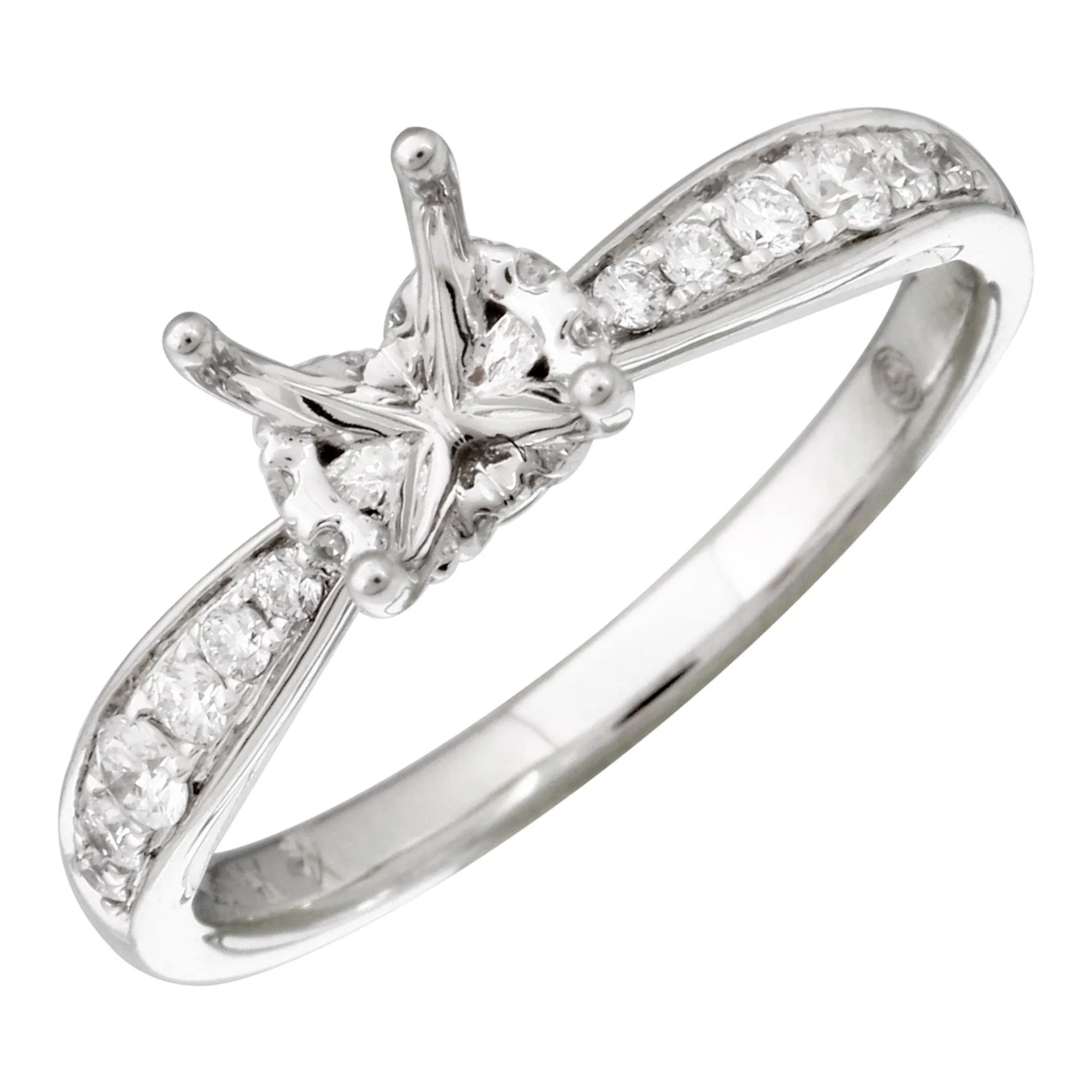 Pinched Channel Solitaire Engagement Ring Setting