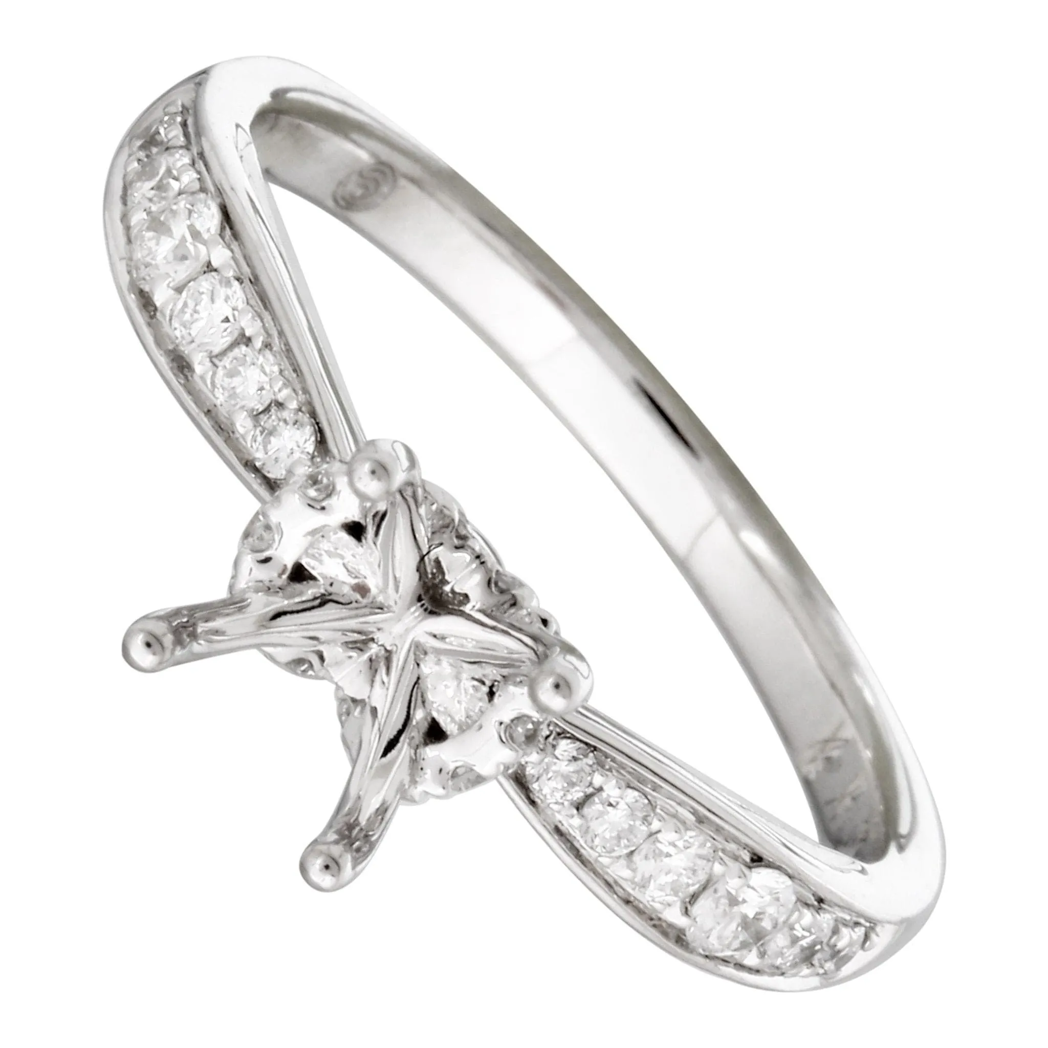 Pinched Channel Solitaire Engagement Ring Setting