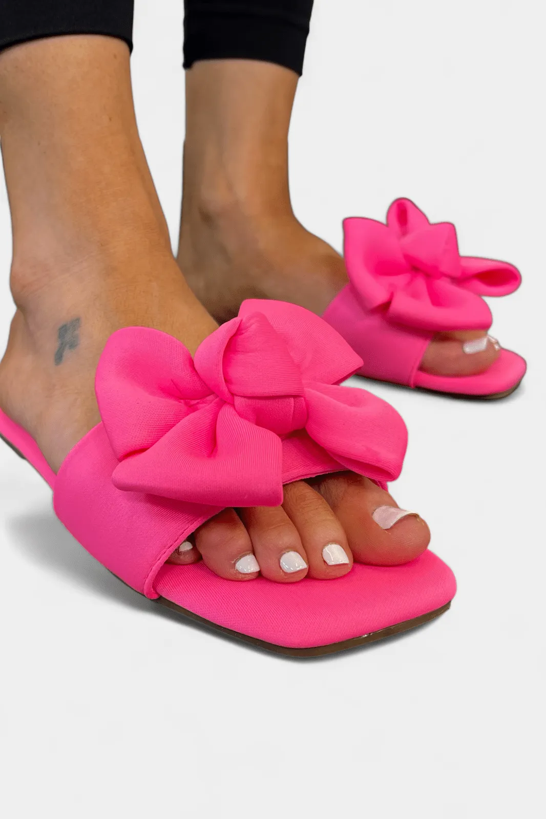 Pink Bow Flat Sandals