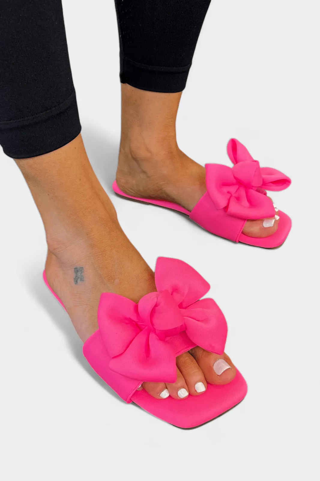 Pink Bow Flat Sandals