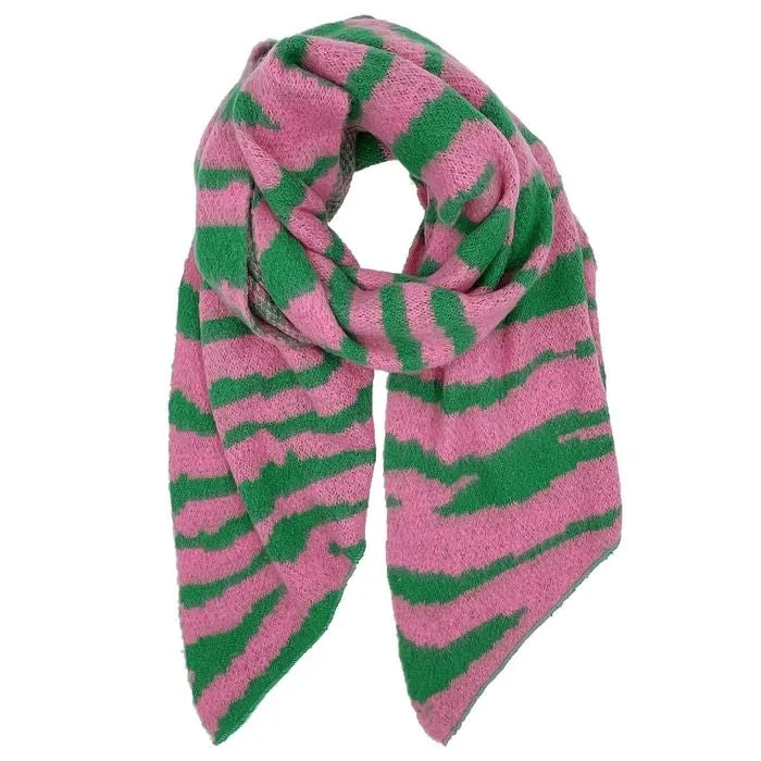 Pink Green Zebra Scarf