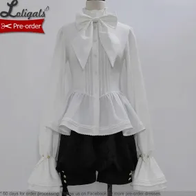 Pre-order Ouji Lolita Blouse Long Sleeve White Shirt by Princess Chronicles ~ Rabbit in Moonlight 2.0