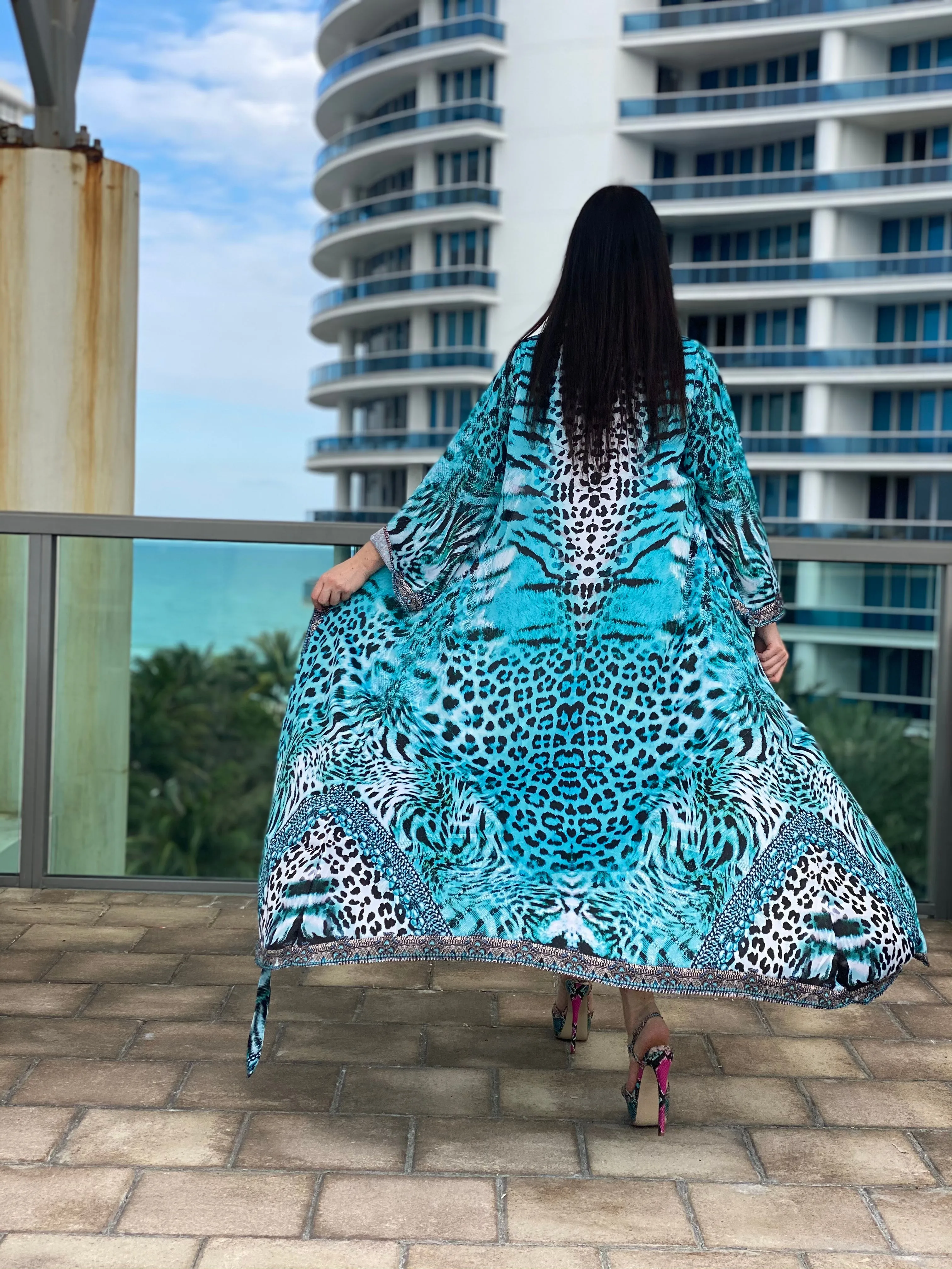 Ranee's Kimono - Blue cheetah JUST ARRIVED