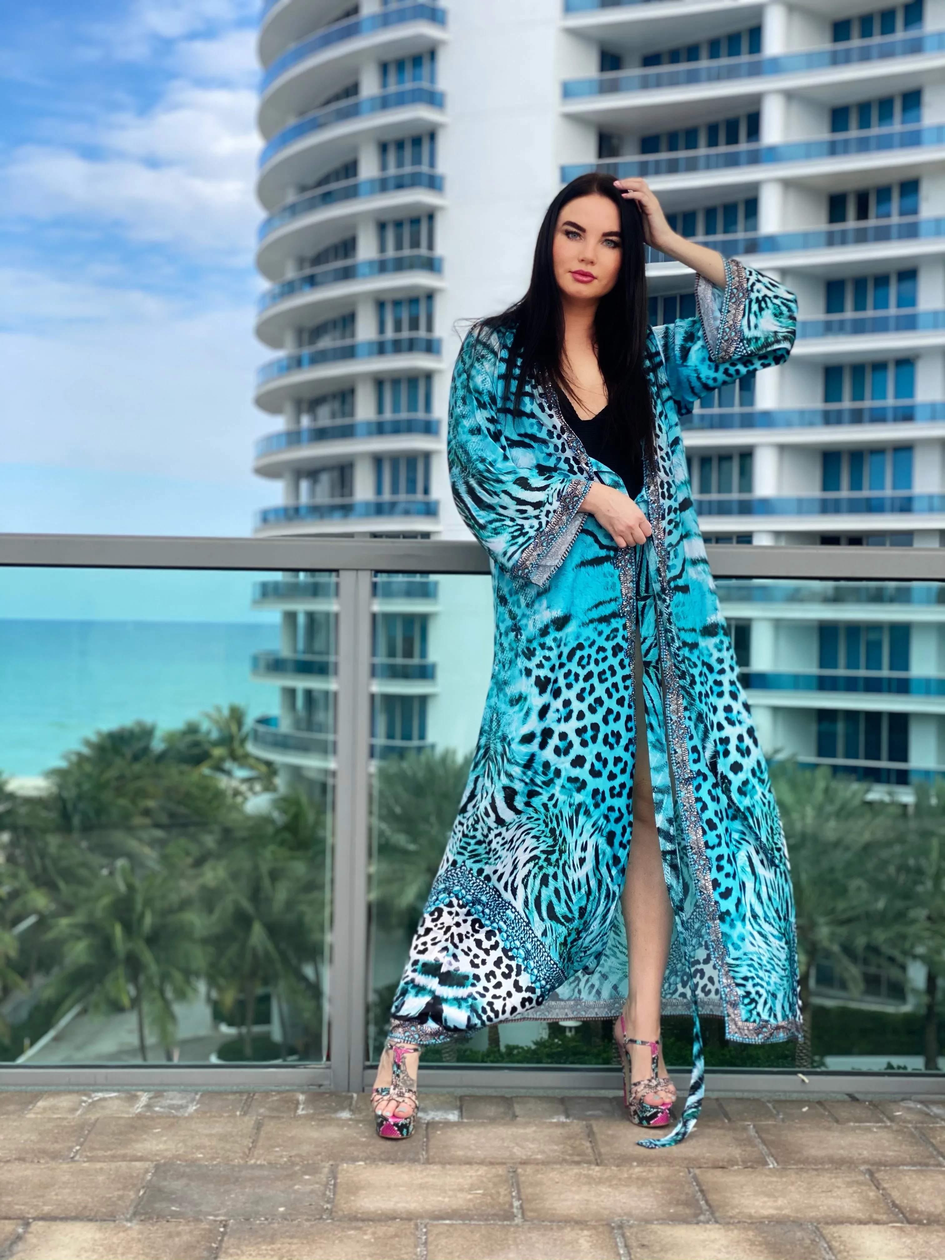 Ranee's Kimono - Blue cheetah JUST ARRIVED