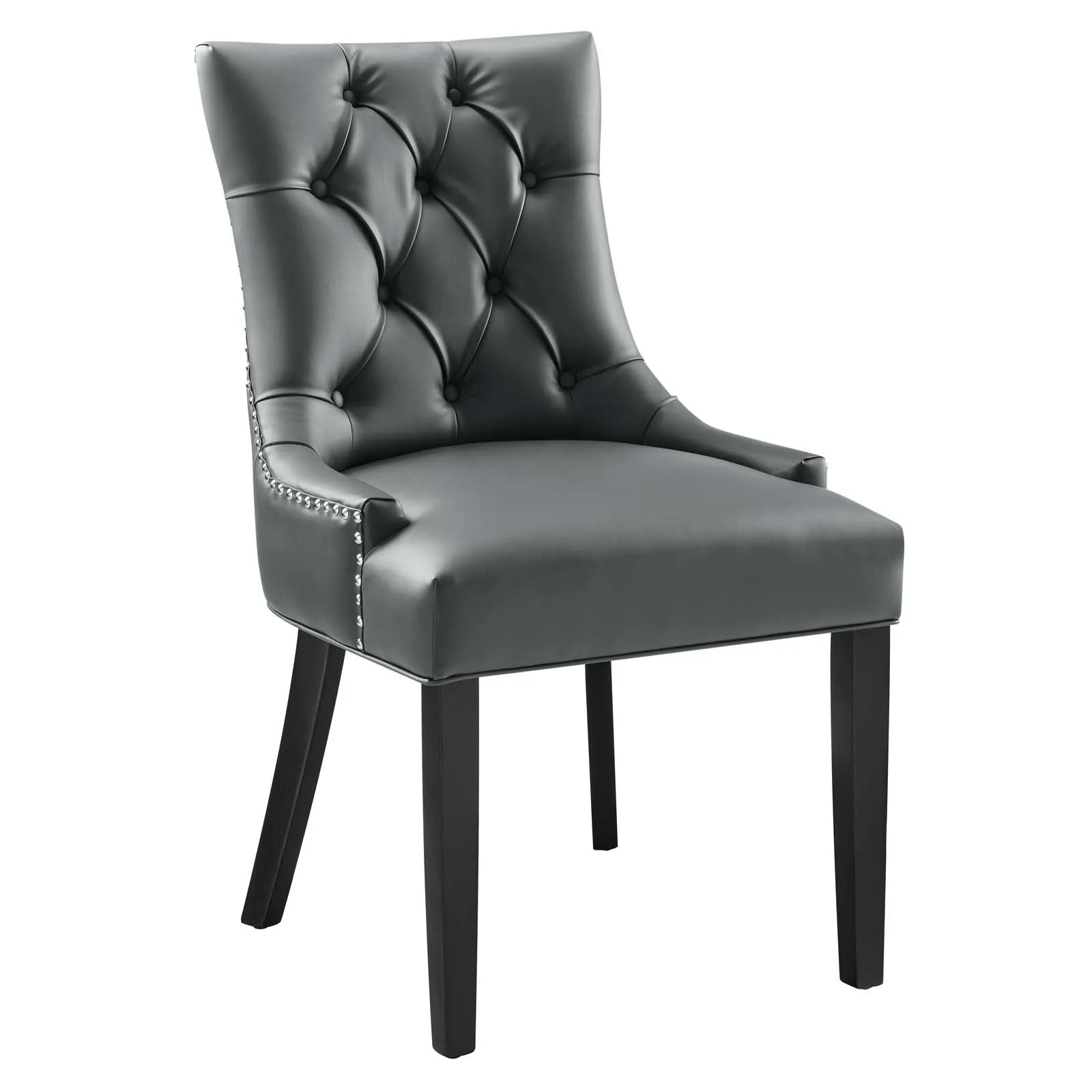 Regent Tufted Vegan Leather Dining Chair Gray EEI-2222-GRY